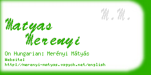 matyas merenyi business card