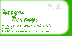 matyas merenyi business card